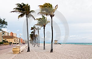 Hollywood Beach Broadwalk, a promenade along the Atlantic Ocean, Florida photo
