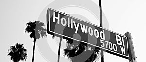 Hollywood Blvd Street Sign Cityscape California