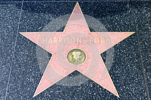 Harrison Ford star on the Hollywood Walk of Fame