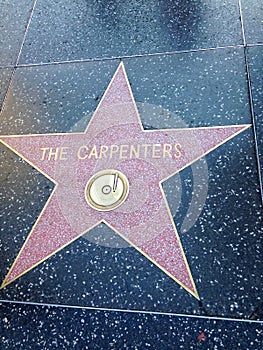 The Carpenters Hollywood walk of fame star.