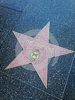 The Simpsons Hollywood walk of fame star.