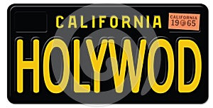 Hollywood California License Plate Retro Vintage