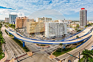 Hollywood, Fort Lauderdale, Florida. Downtown centre of Hallandale.