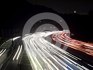 Hollywood Freeway Traffic Lights Night Shot