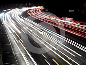 Hollywood Freeway Traffic Lights Night Shot