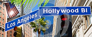 Hollywood Los angeles redlight signs on California photo-mount