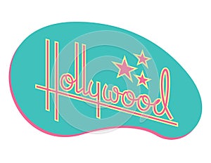 Hollywood Retro Vector Design with Stars.