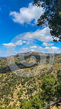 Hollywood Sign and Mountains Landscape in California