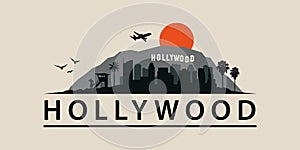 Hollywood, California Skyline Los Angeles Urban Landscape. photo