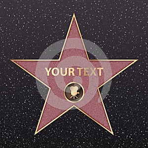 Hollywood star celebrity fame walk vector golden