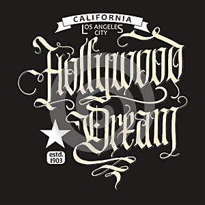 Hollywood t-shirt vector