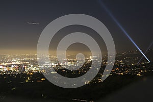 Hollywood view at night from Observatory, L.A.