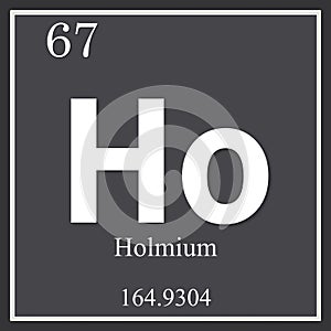 Holmium chemical element, dark square symbol