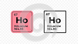 Holmium, chemical element of the periodic table vector