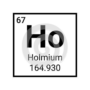 Holmium periodic table element chemistry symbol vector science atomic icon.