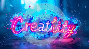 Holo Creativity concept creative horizontal art poster.