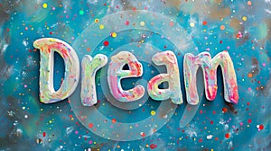 Holo Glossy Surface Dream concept creative horizontal art poster.