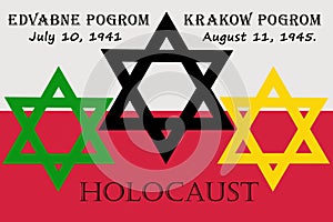 Holocaust in Poland is the star of David on the background of the Polish flag