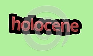 HOLOCENE writing vector design on a green background photo