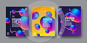 Hologram Abstract Background, Template Design, 3D vector, Holography Foil layout, Fluid Trendy design.