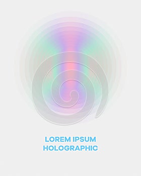 Hologram abstract Poster template. Gradient trendy design.