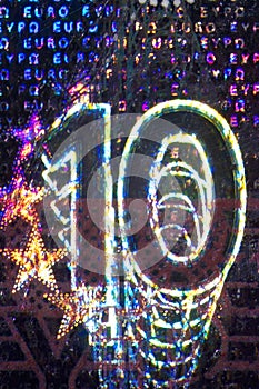 Hologram on an Euro Bill