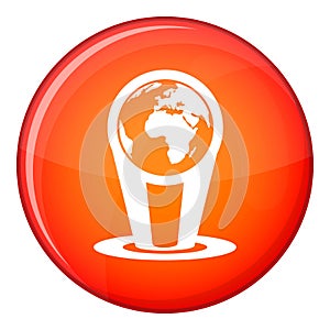 Hologram globe icon, flat style