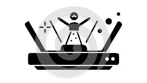 Hologram Projector: Interactive Display Future Interface, vector design Generative AI