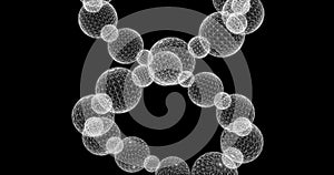 Hologram screen 3d of a macromolecule - loop