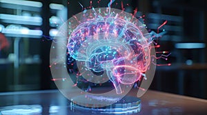 The hologram seemed to rotate and shift giving a multidimensional view of the brains structure photo