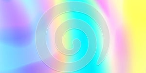 Holograph background, iridescent holographic foil or hologram gradient vector texture. Holographic BG rainbow glitter or photo