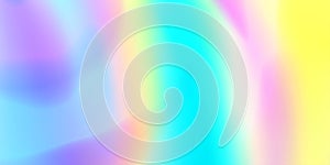 Holograph background, iridescent holographic foil or hologram gradient vector texture. Holographic BG rainbow glitter or