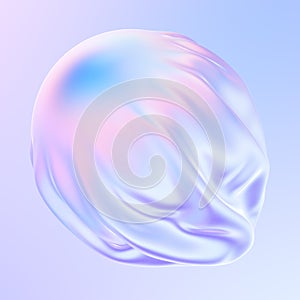 Holographic abstract gradient fluid 3D shape