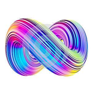 Holographic abstract mobius twisted shape design element photo