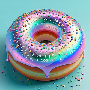 Holographic ASCII Donut Ã¢â¬â A donut where the glaze is a shiftin photo
