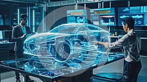 The holographic car design. AI generated