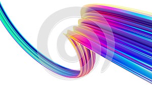 Holographic colored abstract twisted shape illustration for Christmas backgrounds photo
