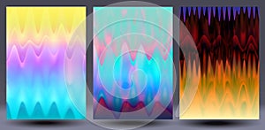 Holographic colourful backgrounds set