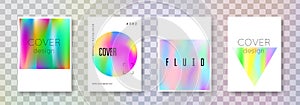 Holographic cover set. Abstract backgrounds.