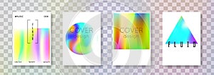 Holographic cover set. Abstract backgrounds.