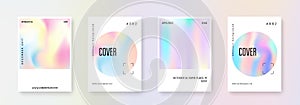 Holographic cover set. Abstract backgrounds.