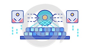 Holographic Data Projection: Advanced Visualization Interactive Tech vector design Generative AI