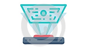 Holographic data projection. Future interface and virtual display, vector design Generative AI