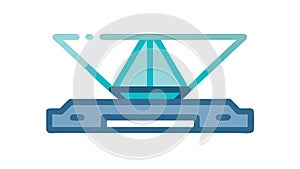 Holographic data projection. Future tech and interactive display, vector design Generative AI