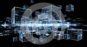 Holographic Digital Cubes Network Data Flow