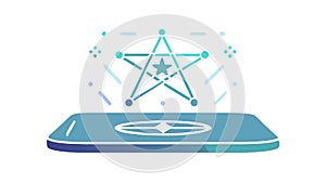 Holographic Display: Star Projection Future Tech, vector design Generative AI