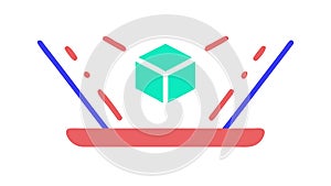 Holographic display, symbolizing future tech, virtual reality, or UI. vector design Generative AI