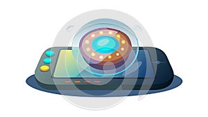 Holographic display on a tablet, futuristic tech concept, vector design Generative AI