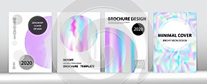 Holographic Gradient Vector Background. Dreamy Holo Bright Trendy Layout.