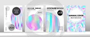 Holographic Gradient Vector Background. Liquid Holo Bright Trendy Layout.